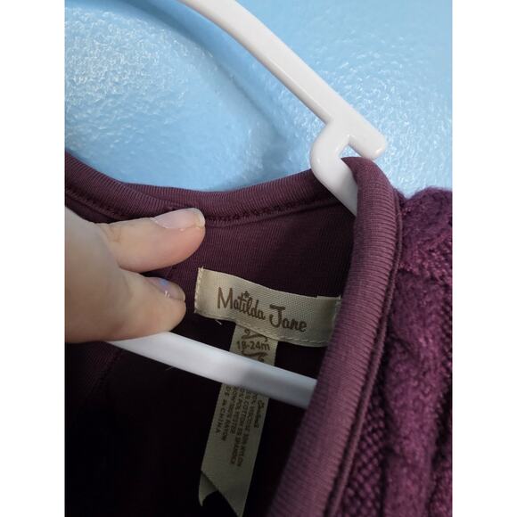 Matilda Jane Once Upon A Time Burgundy Sweater Tulle Soiree Dress Size 18-24mos - Picture 4 of 6